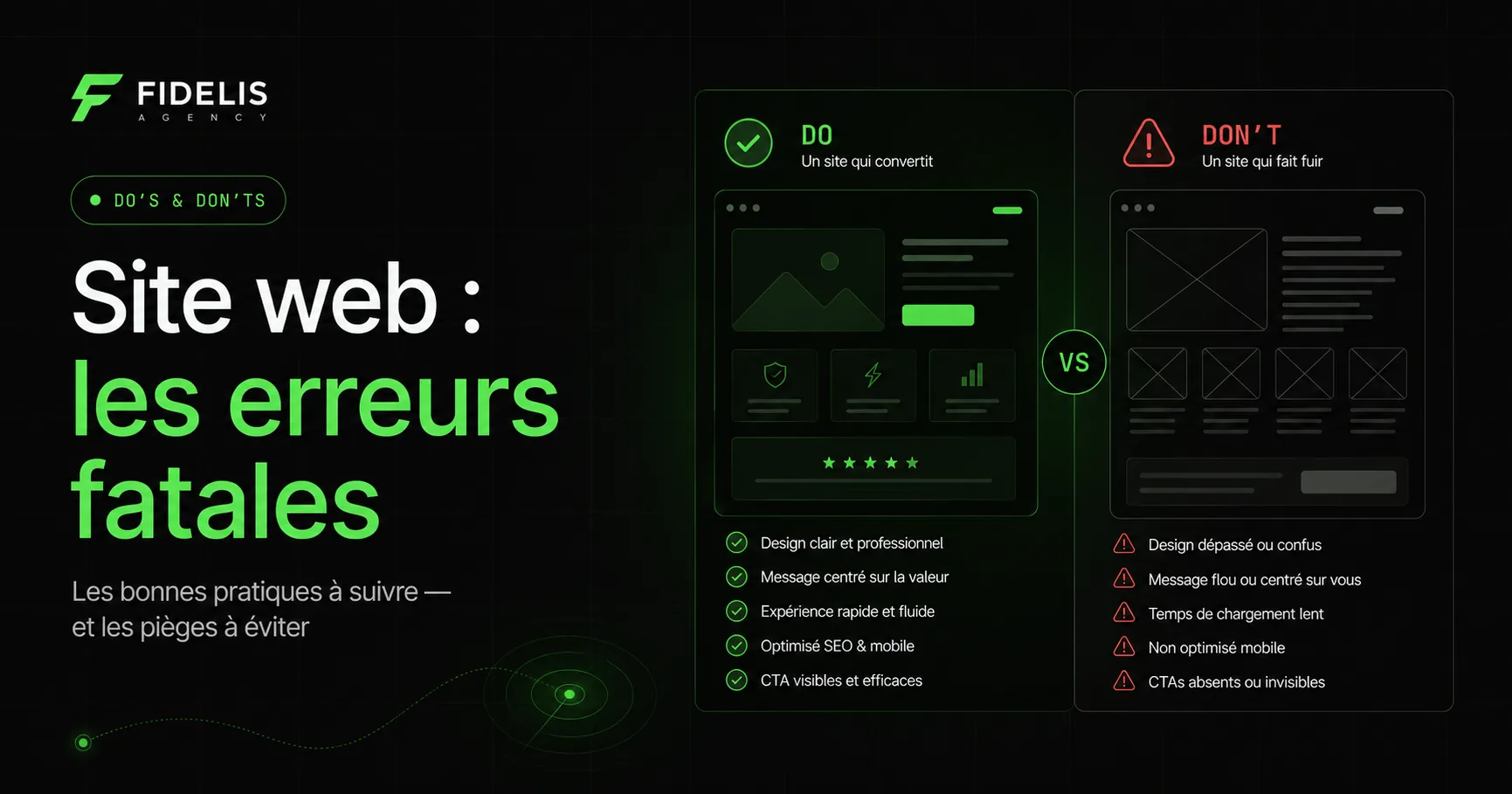 Do's et Don'ts : les erreurs fatales sur un site web et ce qui marche vraiment